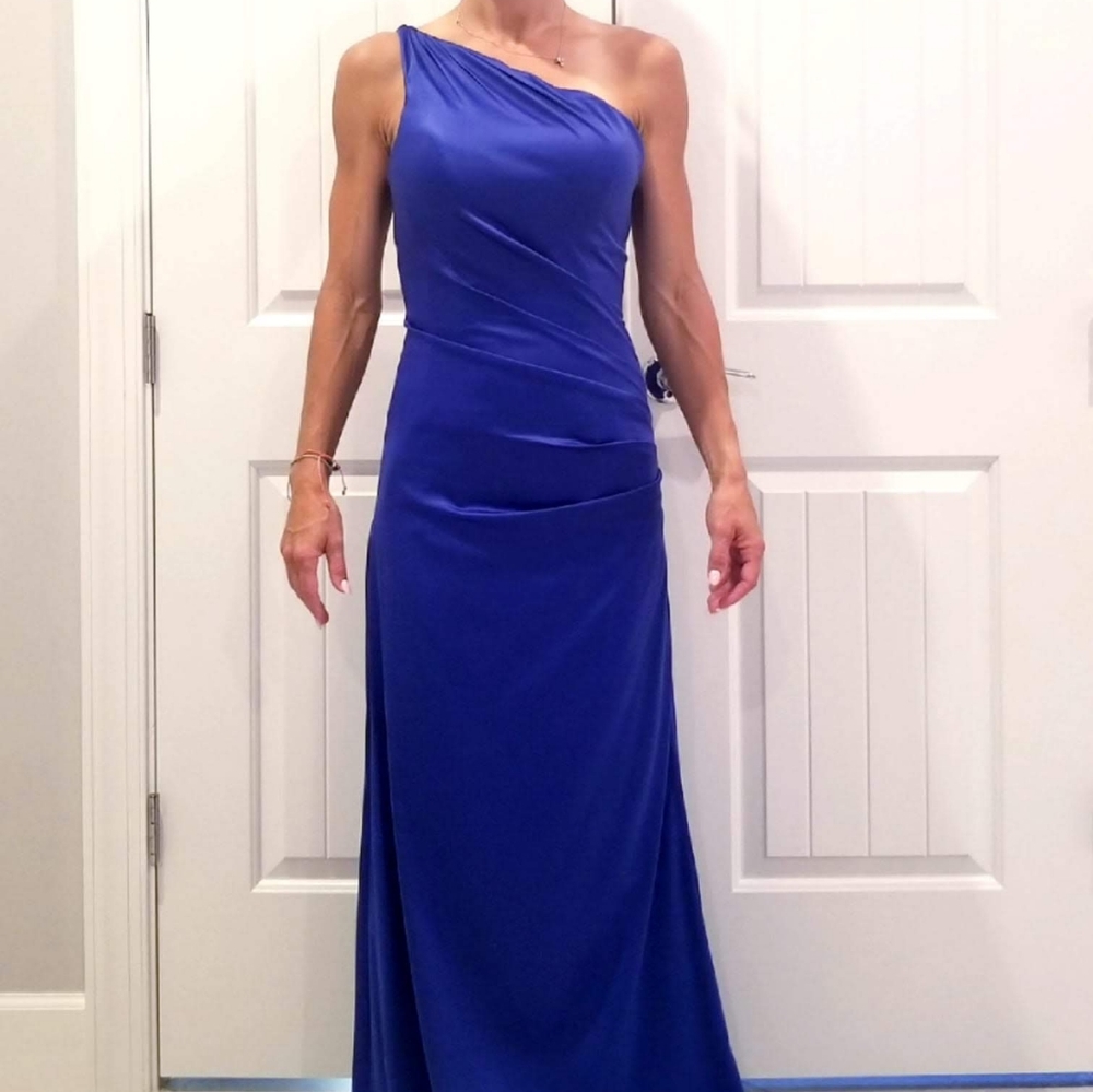 Blue full length evening gown